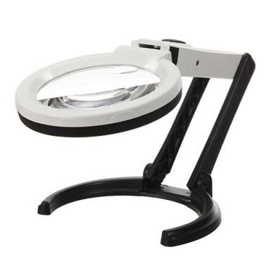 Imagem de Lupa De Mesa Bancada 10 Leds Lente 120mm Pilhas e Bivolt CBR03549