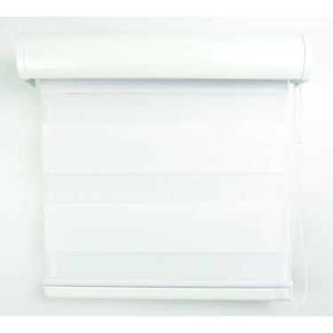 Imagem de Cortina Rolô Double Vision Com Perfil Frontal Crisdan 1,20 Largura X 1,20 Altura Branco