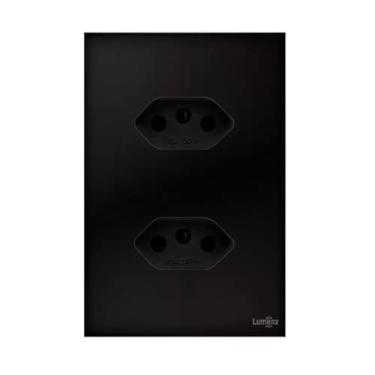 Imagem de Tomada Dupla 20A Tok Glass 2X4 Preto Lumenx