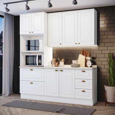 Imagem de Cozinha Compacta 3 Peças com Paneleiro Torre Quente Amy Casa 812 - Branco HP