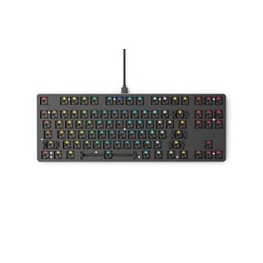 Imagem de Glorioso teclado personalizado para jogos - GMMK 85% por cento TKL Barebone - Kit de teclado mecânico com fio USB C - Interruptores e teclas RGB hot swap - Placa superior de metal preto