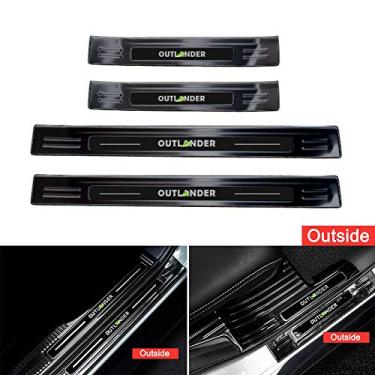 Imagem de 4 peças de acabamento protetor de placa de desgaste para porta externa serve para Mitsubishi Outlander 2013-2021 - preto