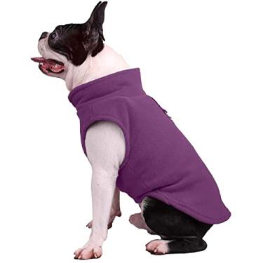 Imagem de Hunkie Suéter de lã elástico pulôver para cães, roupa quente de inverno para cães com colete de clima frio com listras reflexivas para cães pequenos, médios grandes, F, G
