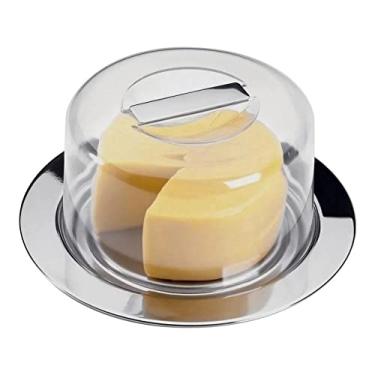 Imagem de Queijeira Aço inox Acrílico Conjunto Para Queijo 2 peças