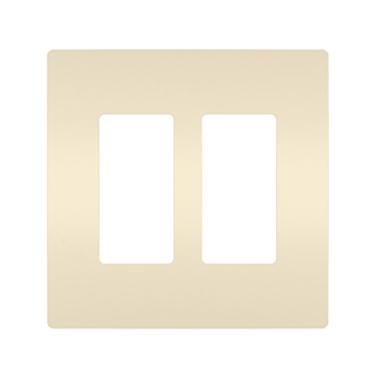 Imagem de Placas de parede radiantes sem parafuso da Legrand para tomadas basculantes decoradoras, 2 entradas, amêndoa claro, RWP262LACC6