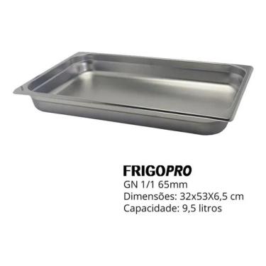Imagem de Cuba Gastronômica de Inox GN 1/1 de 65 mm com Tampa  FrigoPro
