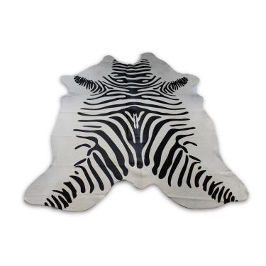 Imagem de Tapete Sala Couro Inteiro  - Animal Print Zebra
