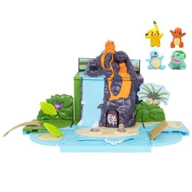 Imagem de Pokemon Carry ‘N’ Go Volcano Playset with 4 Included 2-inch, Pikachu, Charmander, Bulbasaur, and Squirtle - Bring Everywhere - Playsets for Kids and Pokémon Fans - Amazon Exclusive