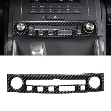Imagem de YAMUDA Compatível com painel de controle de áudio adesivo de fibra de carbono acessórios interiores para Lexus é 2013 2014 2015 2016 2017 2018 2019 (1 peça preta