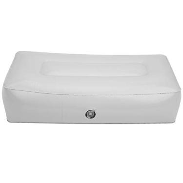 Imagem de Almofada de assento inflável em pvc, almofada de barco de pesca cinza Almofada de assento de barco inflável, 56x27x15cm pvc macio confortável para barco inflável caiaque barco de pesca