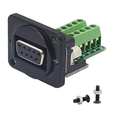 Imagem de QIANRENON DB9 RS232 Serial para terminal fêmea adaptador placa de breakout conector, 9 pinos, conector tipo D sem soldagem de 9 pinos, preto