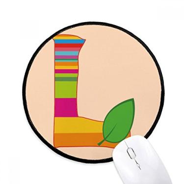 Imagem de L alfabeto laranja fruta bonito no padrão mouse pad desktop escritório tapete redondo para computador