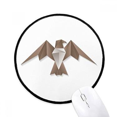 Imagem de DIYthinker Tapete de mouse geométrico abstrato águia origami padrão desktop escritório tapete redondo para computador