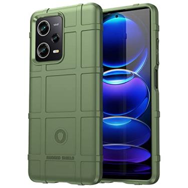 Imagem de Capa de celular Capa de silicone de corpo inteiro à prova de choque com cobertura robusta para Xiaomi Redmi Note 12 Pro, capa protetora com forro fosco (Color : Army Green)