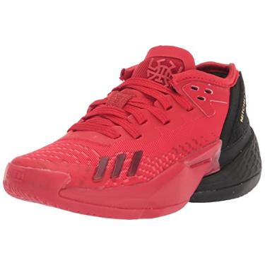 Imagem de adidas Tênis de basquete unissex infantil D.o.n. Issue 4, Vermelho vívido/preto/vermelho vitória da equipe, 11 Little Kid