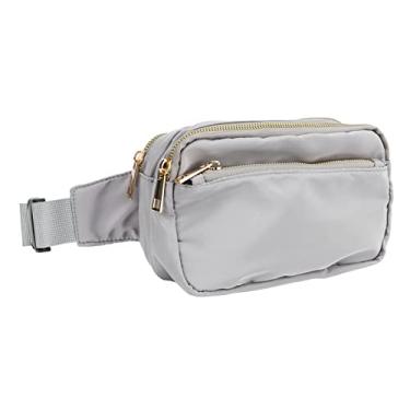 Imagem de Fanny Pack, Fanny Pack Cintura Multifuncional à Prova d'água Vários Bolsos para Ciclismo (Cinza claro)