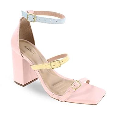 Imagem de Sandália Re&ton Salto Bloco Feminina BL4 Cor:Marrom;Tamanho:39