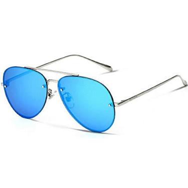 Imagem de Oculos de Sol Estilo Classico Aviador Militar Veithdia Espelhada 3811 (C1)