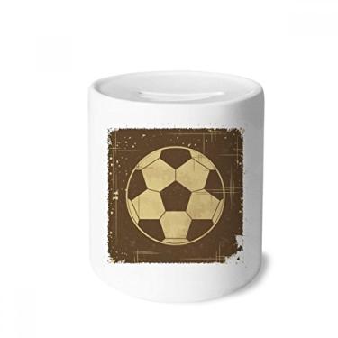 Imagem de DIYthinker Ilustração esportiva de futebol preto caixa de dinheiro caixa de cerâmica porta-moedas presente de cofrinho