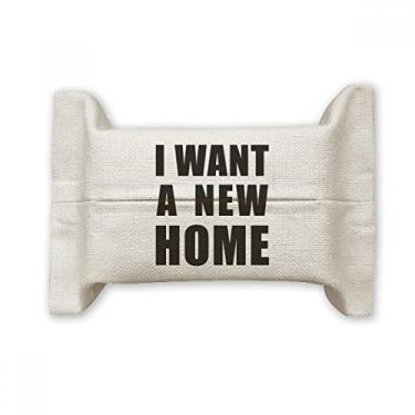 Imagem de Bolsa de linho de algodão para lenços faciais I Want A New Home