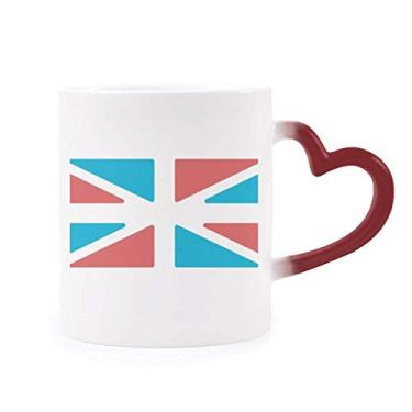 Imagem de Bandeira do Reino Unido Estilo Retrô Caneca Sensível ao Calor Vermelho Mudança de Cor