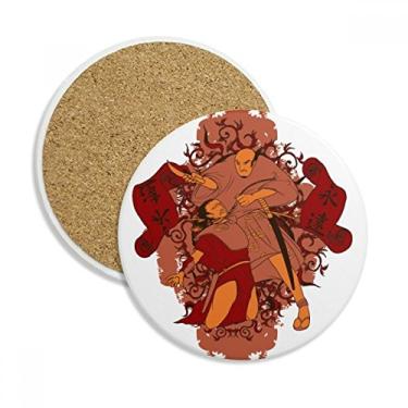 Imagem de Japan Banners Caneca de porta-copos com padrão japonês para proteção de mesa, pedra absorvente