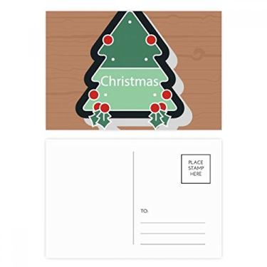 Imagem de Conjunto de cartões postais de Natal com ícone de desenho animado e árvore de Natal