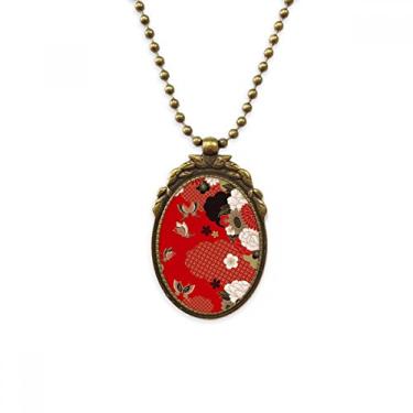 Imagem de DIYthinker Chaveiro vintage com pingente de contas e pingente de borboleta vermelho Sakura