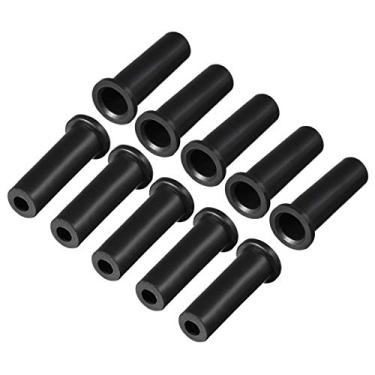 Imagem de uxcell 10 peças 10 – 6 mm PVC cabo de alívio de tensão protetor de bota 39 mm para ferramenta de alimentação preta