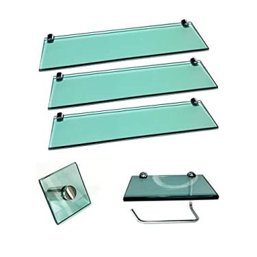 Imagem de Kit Banheiro em Vidro Para Lavabo com 5 Peças Modelo 5 Cor:Verde