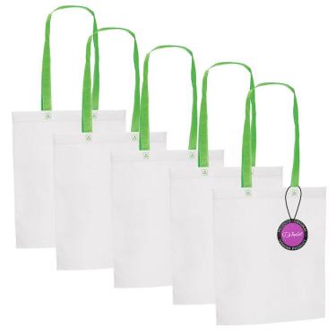 Imagem de Kit 5x Sacola Ecobag em TNT Premium 33x39cm Termo Selado Sisco TopGet