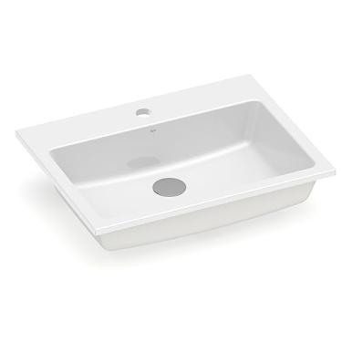 Imagem de Cuba de sobrepor com mesa 550x420 PQ55 Branco - Roca
