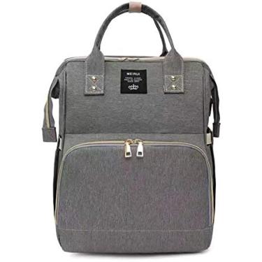 Imagem de Mochila De Bolsa De Fraldas 3 Em 1 Com Estação De Troca, Cama Dobrável Portátil Para Mamãe Berço De Viagem Para Bebês Recém-nascidos Para Meninas E Meninos,Cinza,bonny369