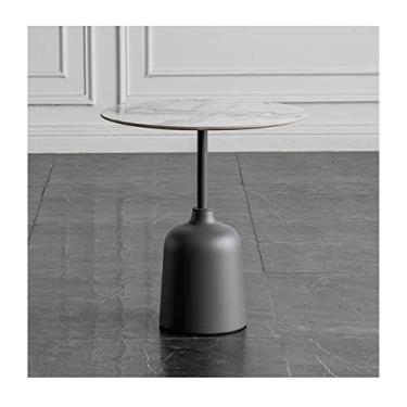 Imagem de Mesa lateral redonda mesa lateral moderna sala de estar sofá lateral pequena mesa de canto quarto mesa de cabeceira escritório mesa de centro de metal mesa de centro para sala de estar (cor: 1)