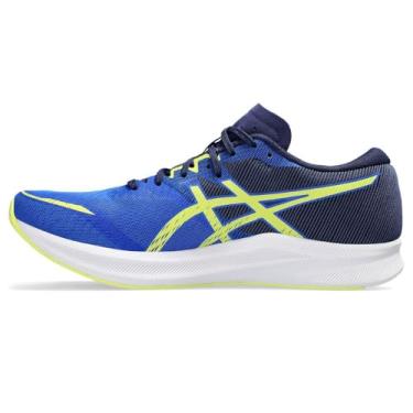  ASICS Men's Magic Speed Running Shoes, 10.5, MAKO Blue/Hazard  Green