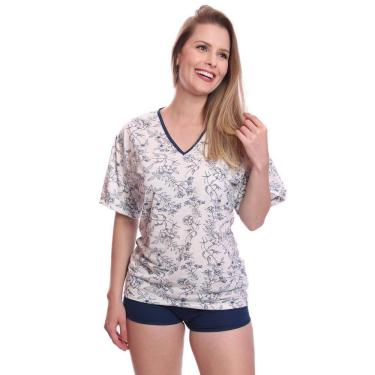 Imagem de Pijama Curto Feminino Adulto Manga Curta Short Doll Malha