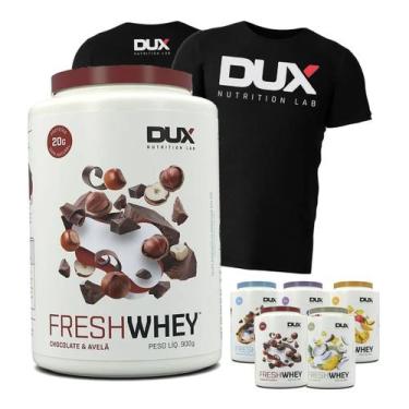 Imagem de Fresh Whey Protein 900G 3W + Camiseta - Dux (Chocolate Belga E Avelã -