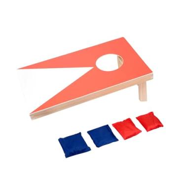 Imagem de Vaveren Saco de areia jogar jogo jogando saco de areia brinquedo de madeira cedo brinquedos educativos sacos milho buraco conjunto para casa família jogar, Vermelho