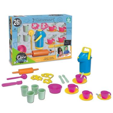 Imagem de Kit Xícaras De Brinquedo Cozinha Infantil Doce Lanchinho Com 26 Peças