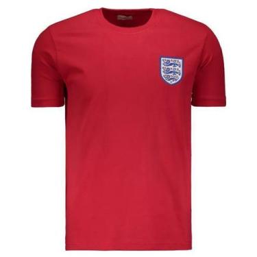 Imagem de Camisa Masculina Retro Vermelha Inglaterra 1966 100% Algodão