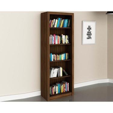 Imagem de Estante Livreiro Casal Me4104 C/ 4 Prateleiras Nogal - Tecno Mobili