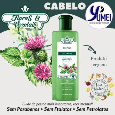 Imagem de Shampoo 7 Ervas Antiqueda Flores & Vegetais 310ml - Flores E Vegetais