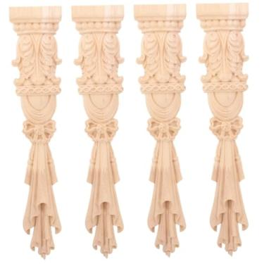 Imagem de Angoily 4 Pcs coluna romana de madeira luminaria de parede arandela decoração mobília apliques de móveis decorativos apliques para móveis Barroco decorar colunas esculpidas estigma Mísula