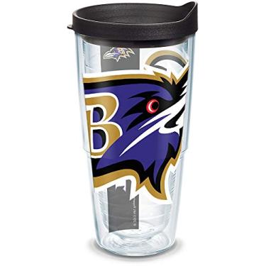 Imagem de Tervis Feito nos EUA com paredes duplas NFL Baltimore Ravens copo isolado mantém as bebidas frias e quentes, 680 g, colossal