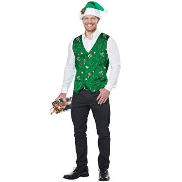 Imagem de California Costumes Colete de Natal masculino, fantasia verde para adultos, Verde, P-M