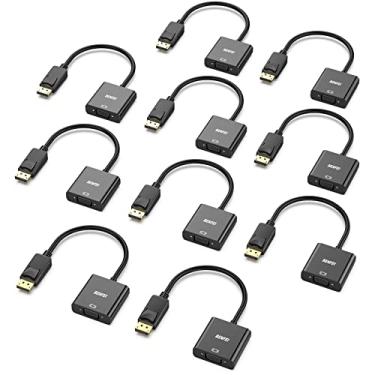 Imagem de BENFEI DisplayPort para VGA pacote com 10, adaptador de tela DP unidirecional banhado a ouro para computador VGA 1080P (macho para fêmea) compatível com Lenovo, Dell, HP, ASUS
