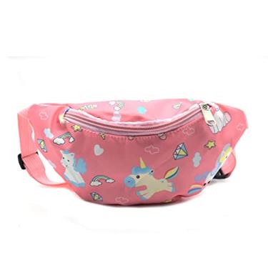Imagem de Pochete infantil de dinossauro fofa, bolsa de cintura pequena, bolsa transversal para meninas e meninos, Rosa (grande, 26 x 15 x 7 cm), one size