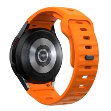 Imagem de Pulseira de Silicone Mariner 20mm Marca 123Smart Compativel Com Galaxy Watch Active 1 2 Galaxy Watch 4 5 6 7 40mm 42mm 43mm 44mm 45mm 46mm 47mm Classic Pro (Laranja)