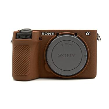Imagem de MUZIRI KINOKOO Capa para Sony A6700, capa protetora de silicone macio com superfície fosca aprimorada para câmera digital Sony A6700/Alpah 6700 - Capa A6700 com ajuste fino antiarranhões - Café
