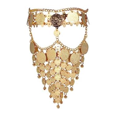 Imagem de Luxshiny Véu de rosto feminino, joia de dança do ventre, corrente de véu facial, máscaras de baile de máscaras, máscara de dança do ventre para Halloween, cosplay, acessórios de dança